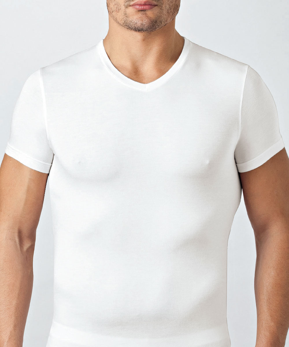 NOTTINGHAM 2 Pezzi Maglie Uomo Mezza Manica Scollo A V | Cotone Jersey | Taglie Forti Fino Al 5XL (Blu, 7/XXL)