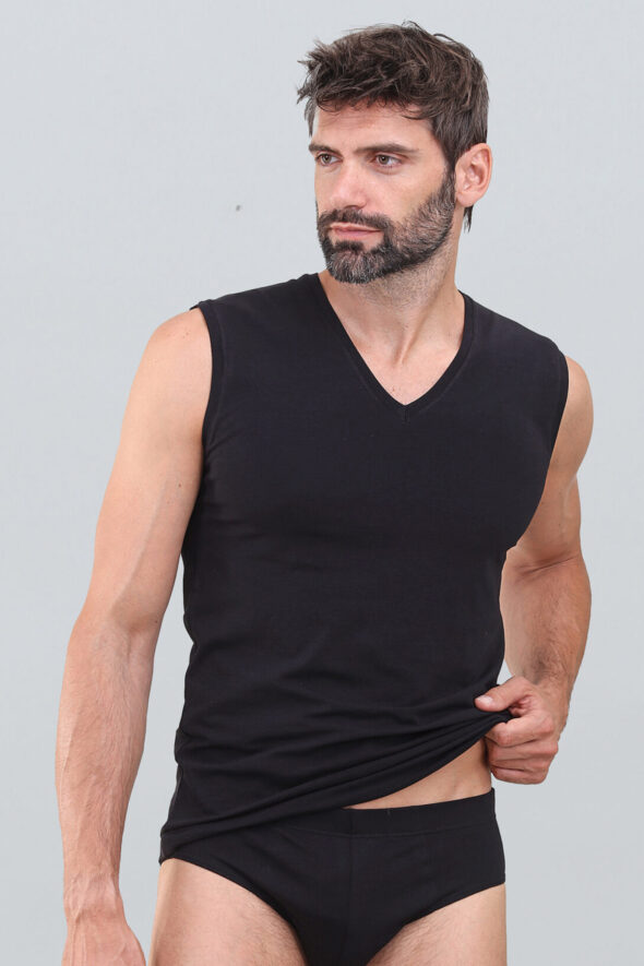 Maglia senza manica collo a V Evolution D24626