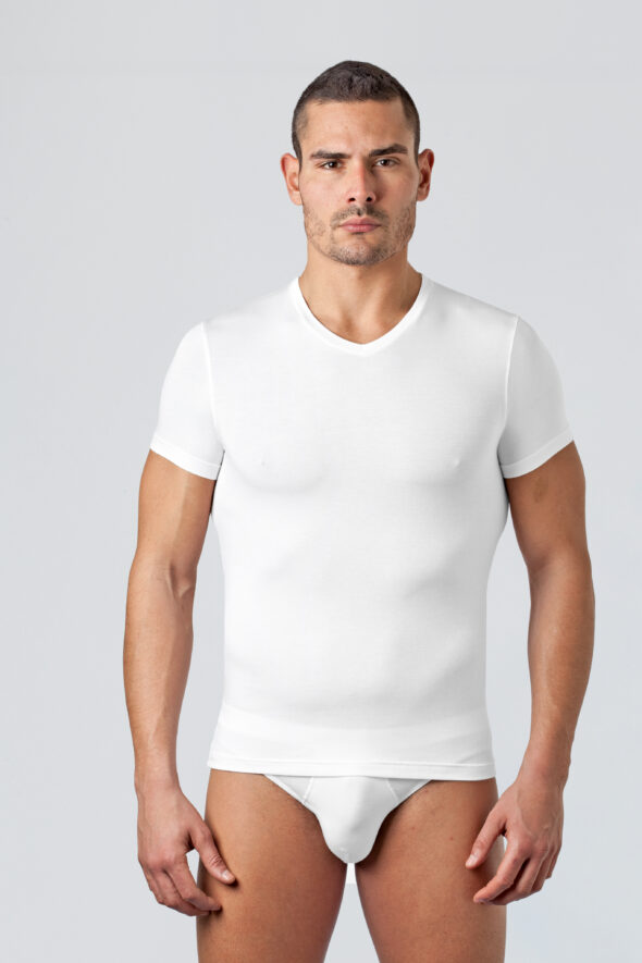 Maglia Mezza Manica Collo a V in micromodal Sensual D24001