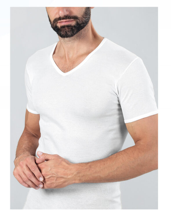 Maglia Mezza Manica Collo a V Elegant D24618