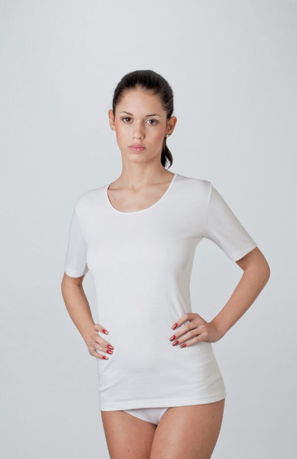 Maglia Mezze Maniche Bordo Raso in 100% cotone interlock felpato Comfort DMD11